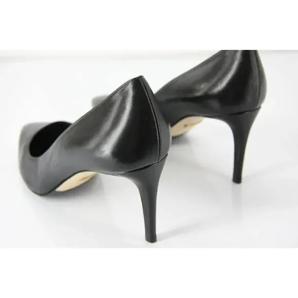Gucci Black Leather Brooke Pointy Toe Heel Pumps Size 38.5 New $635 Women's